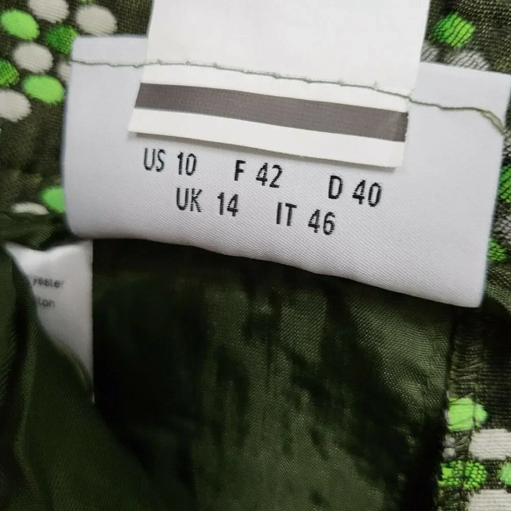Akris Punto Pants sz 10 Madison Print Jacquard Crop In Agave geometric NWT - Picture 9 of 10